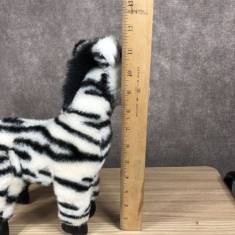 Vintage America Wego Plush Zebra Stuffed Animal 10” Standing Black White #2161 - Picture 12 of 12